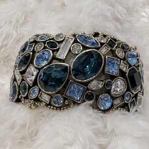 Heidi DAUS clamper bracelet with Swavorski crystals in blues.  Stunning!